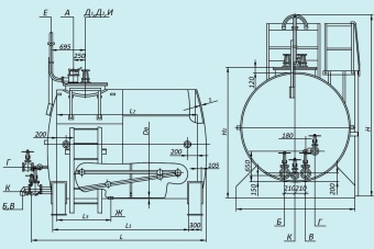 Чертеж Резервуар горизонтальный РГС-5 м3