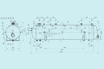 Чертеж Отстойник воды ОГЖФ с жидкостным фильтром